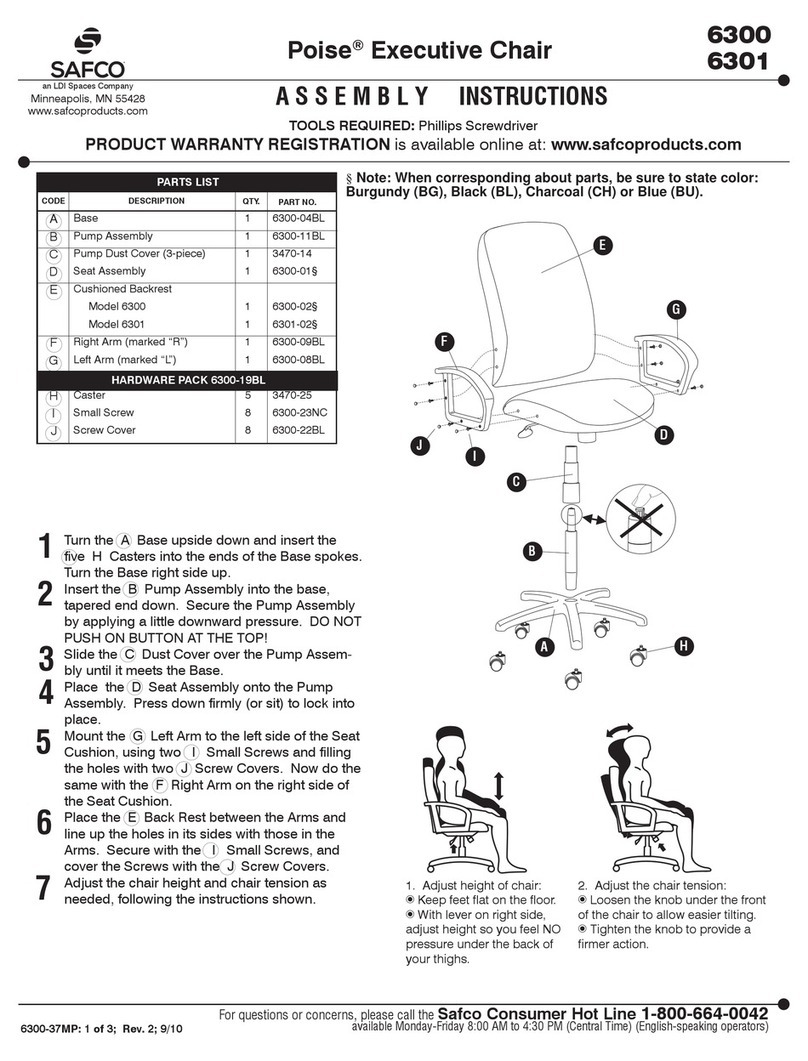 LDI Spaces Safco Poise 6300 User manual