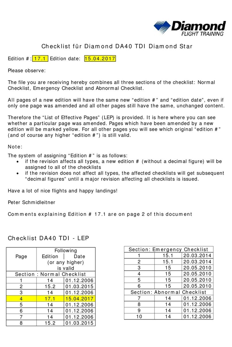 Diamond Diamond Star DA40 TDI Checklist Diamond Diamond Star DA40 TDI Checklist