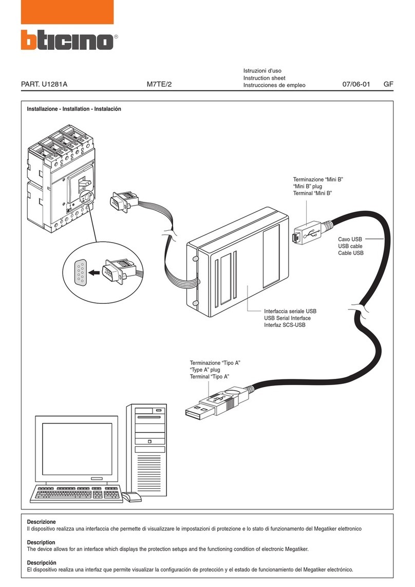 Bticino M7TE/2 User manual