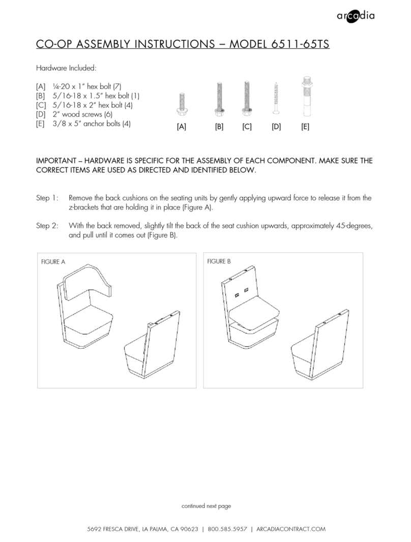 Arcadia 6511-65TS CO-OP ASSEMBLY INSTRUCTIONS Arcadia 6511-65TS CO-OP ASSEMBLY INSTRUCTIONS