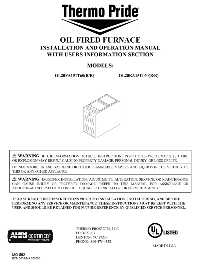 Thermo Pride OL20FA151T60 Series User manual