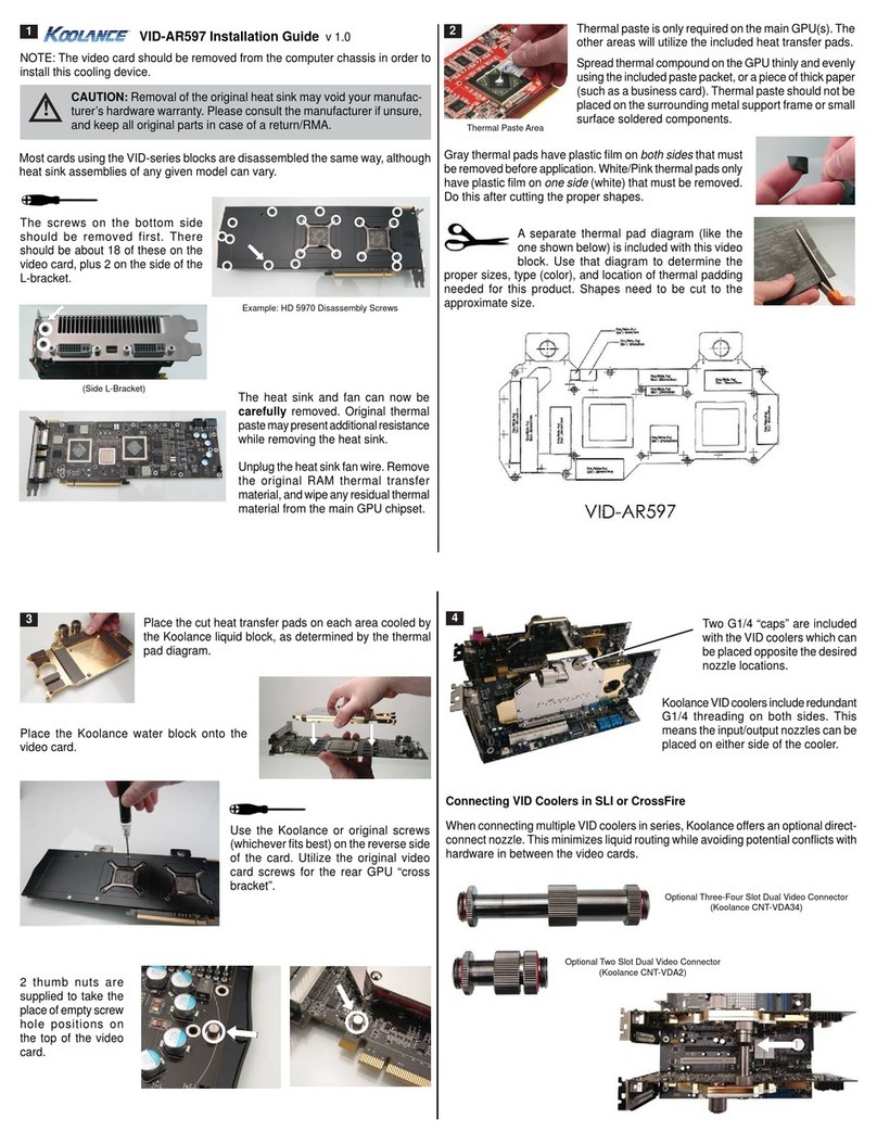 Koolance VID-AR597 User manual