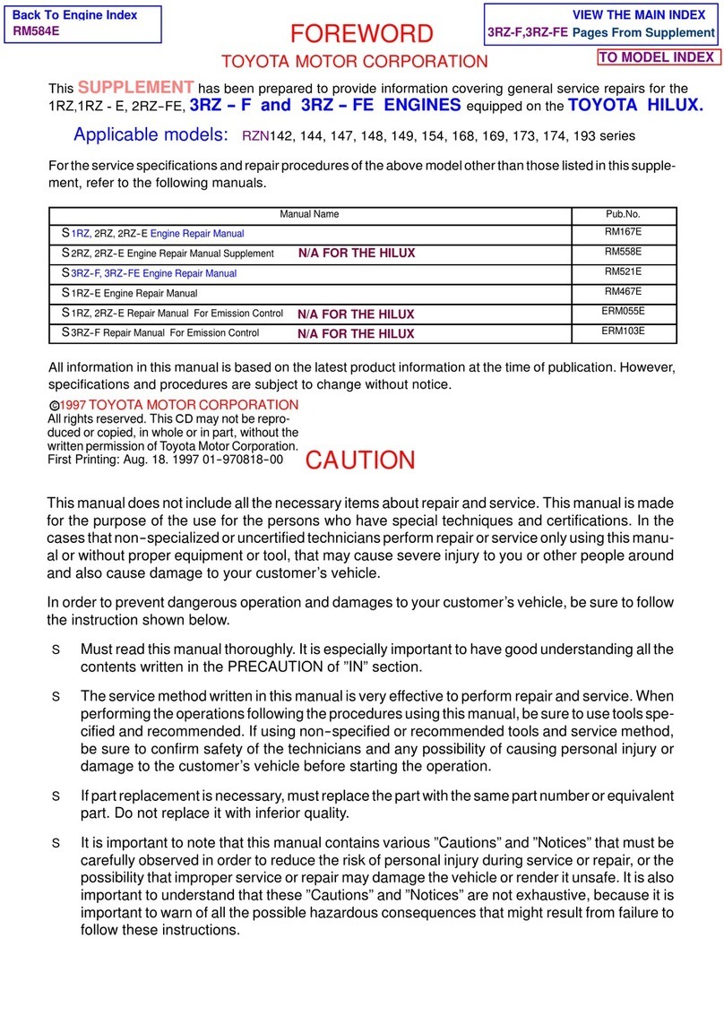 Toyota 1RZ Owner's manual