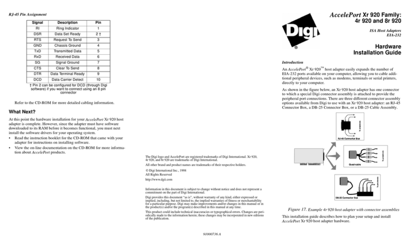 Digi AccelePort Xr 920 EIA-232 Hardware installation guide
