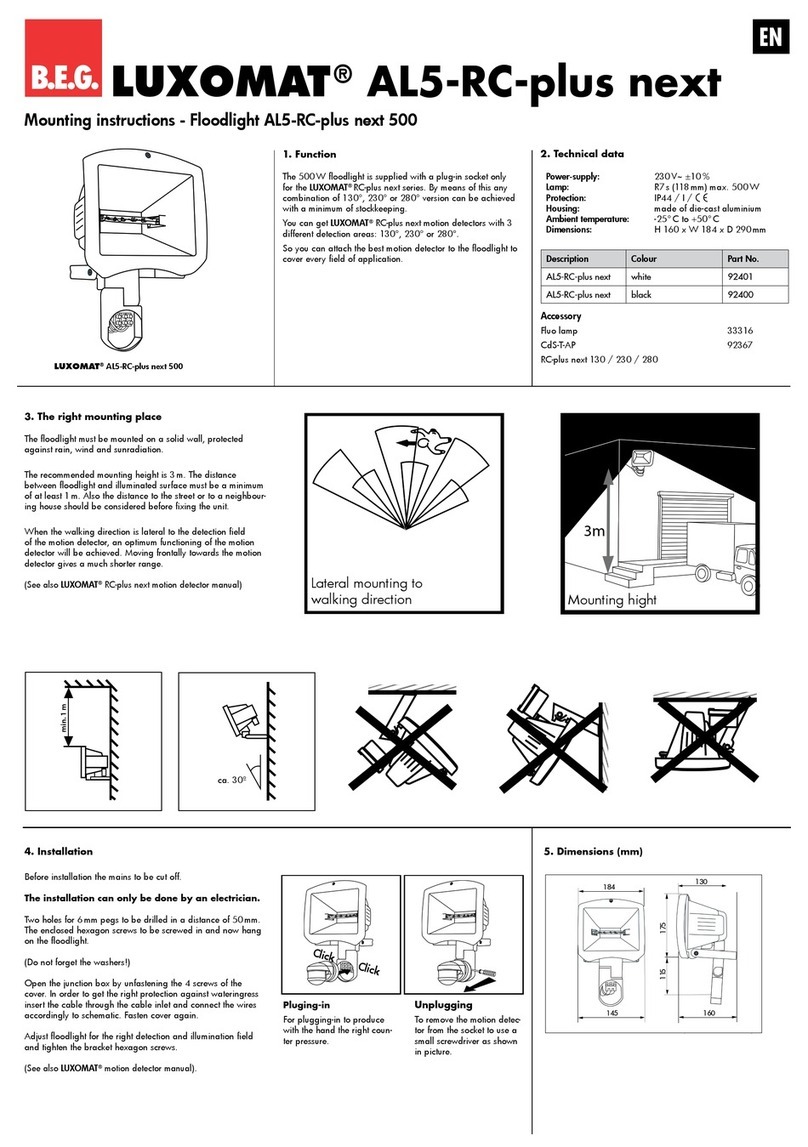 B.E.G. LUXOMAT AL5-RC-plus next Mounting instructions