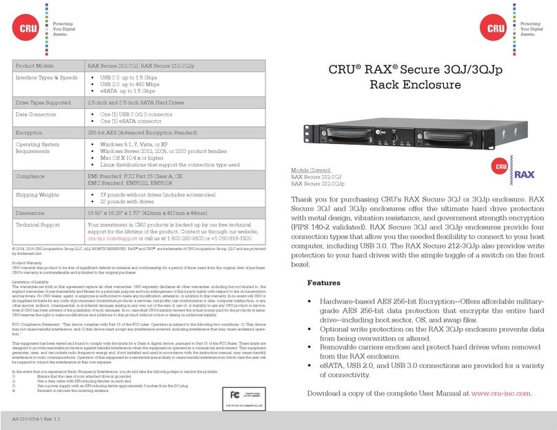CRU RAX Secure 212-3QJ manual