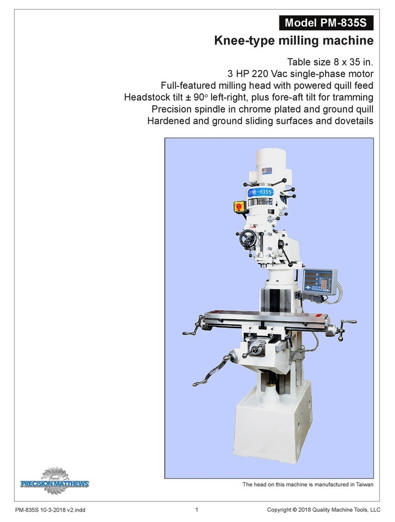 Precision matthews PM-835S User manual Precision matthews PM-835S User manual
