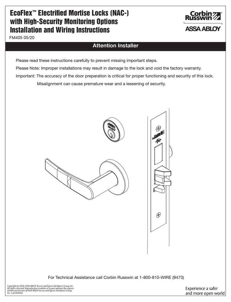 Assa Abloy Corbin Russwin EcoFlex NAC Series Assembly instructions