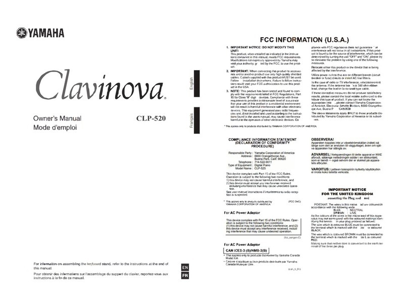 Yamaha Clavinova CLP-520 User manual