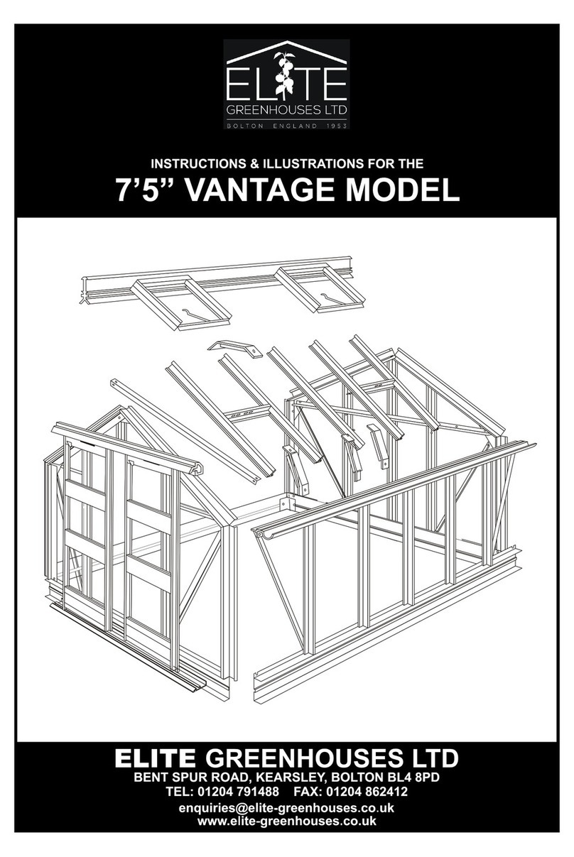 Elite Greenhouses 7'5'' VANTAGE instructions
