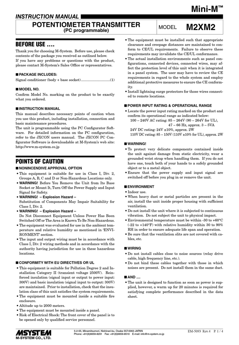 M-system Mini-M M2XM2 User manual