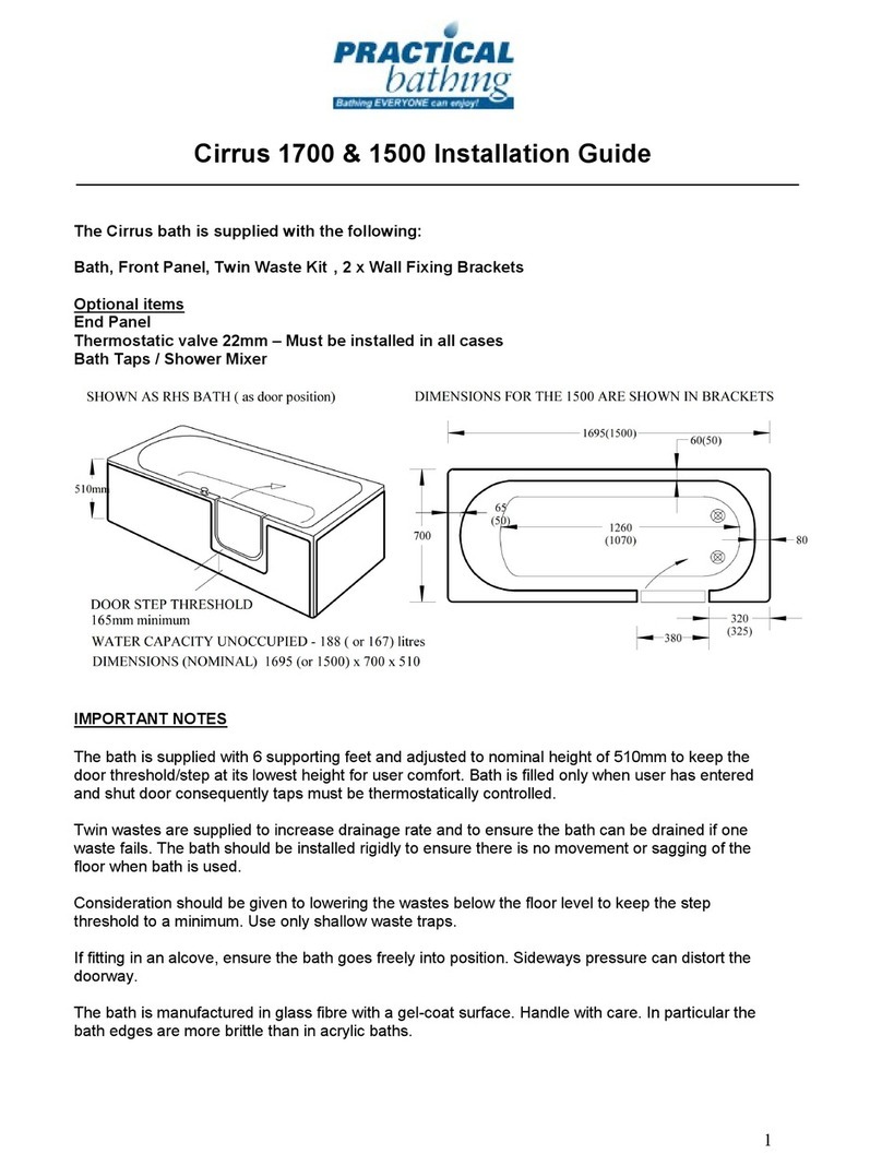 Practical Bathing Cirrus 1700 installation guide