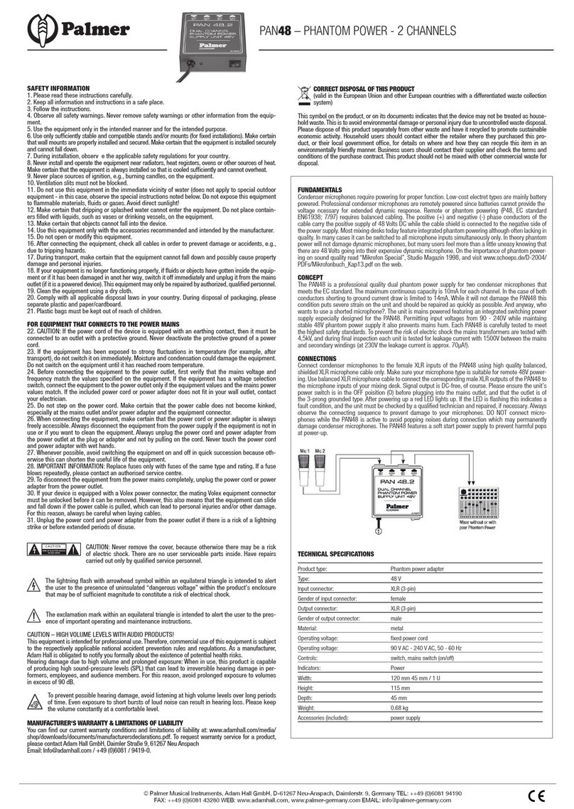 Palmer PAN48 quick start guide Palmer PAN48 quick start guide