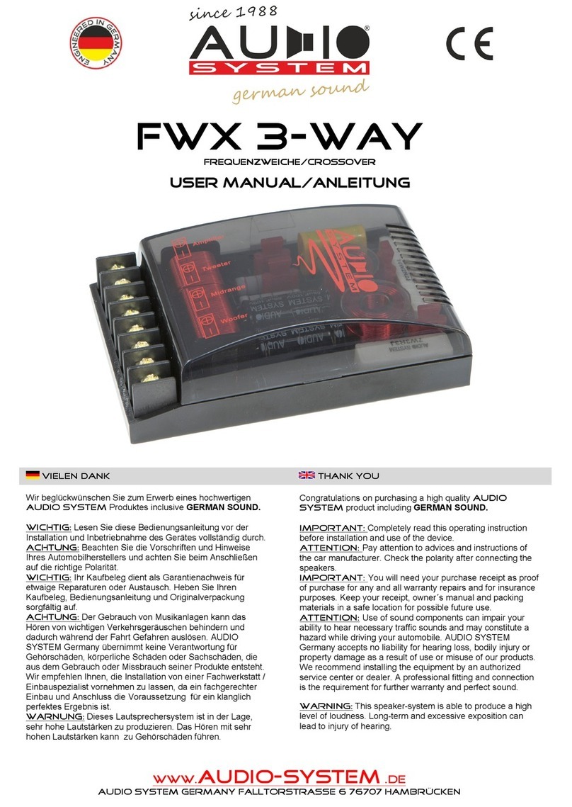 Audiosystem GERMAN SOUND FWX 3-WAY user manual
