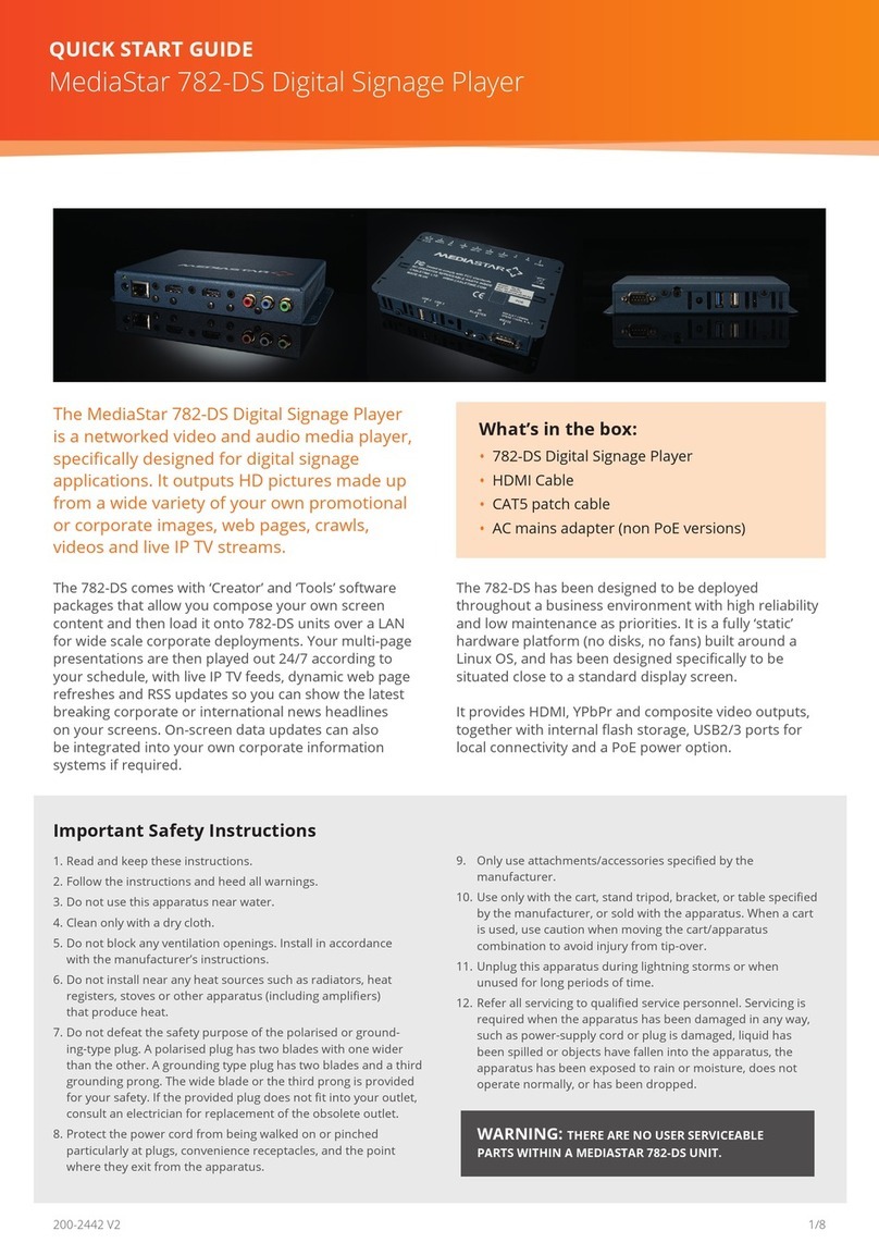 Mediastar 782-DS quick start guide