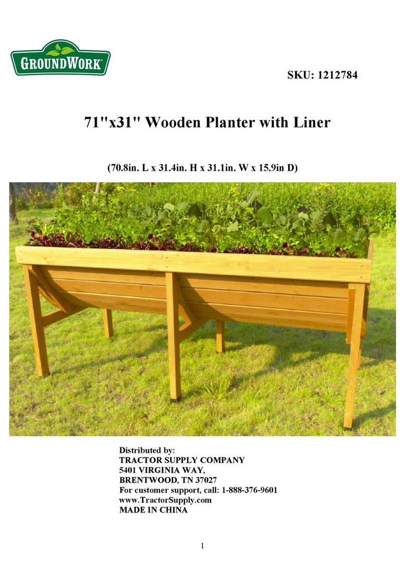 GroundWork 71x 31 Wooden Planter with Liner 1212784 Assembly instruction