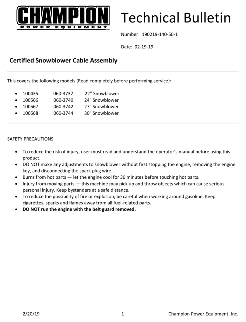 Champion 100435 Technical bulletin