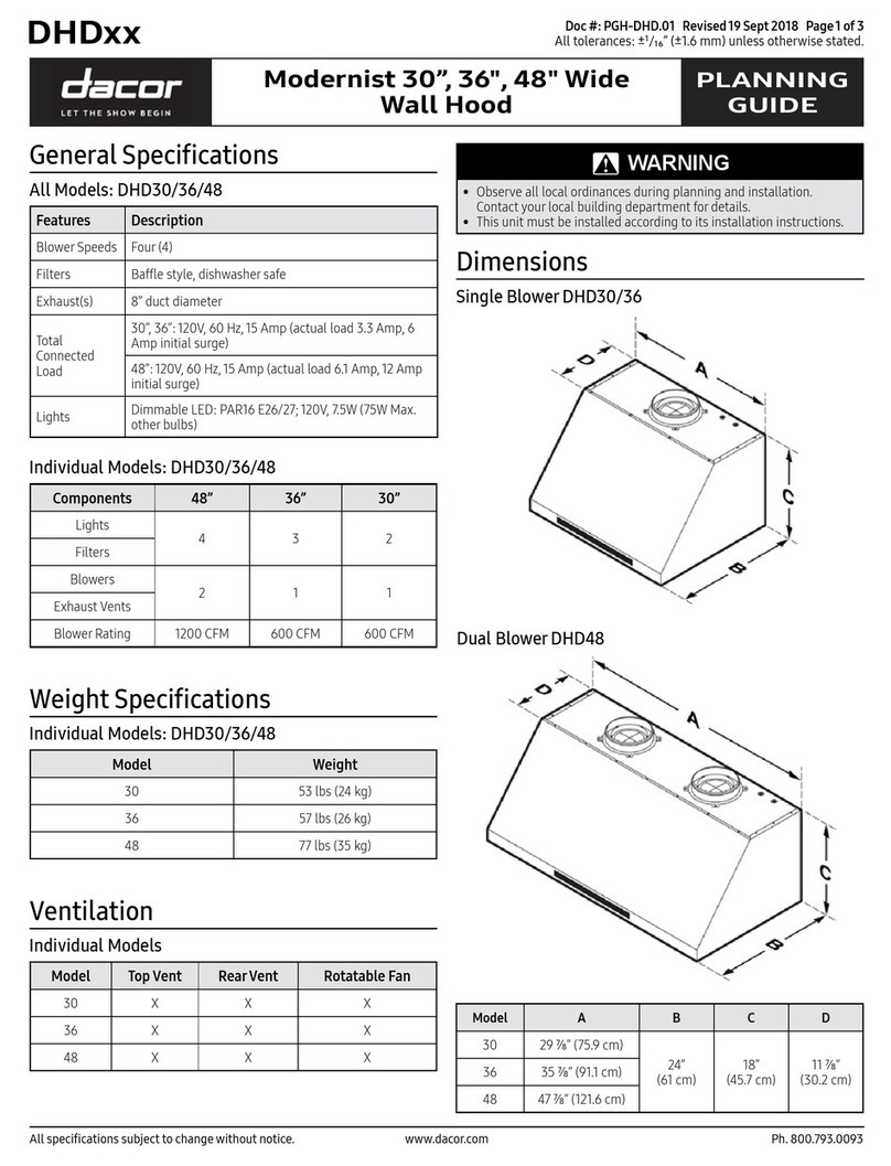 Dacor Modernist DHD Series Technical manual