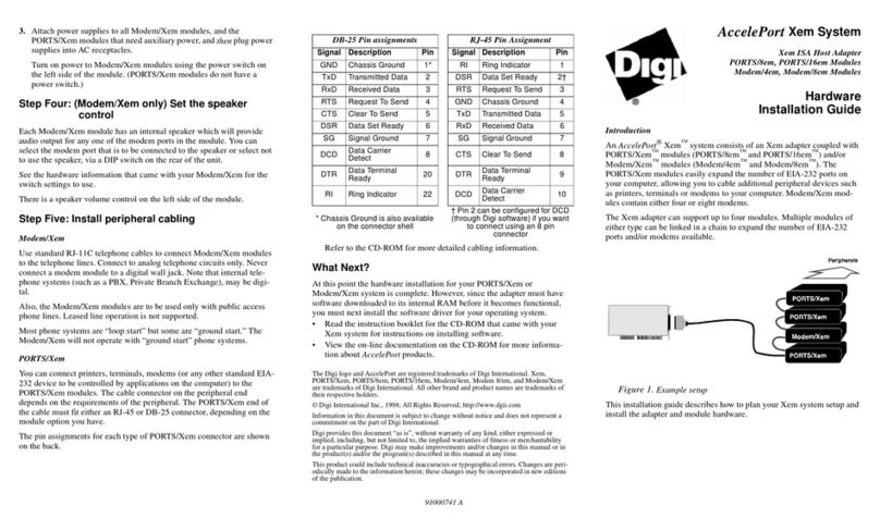 Digi AccelePort Xem Hardware installation guide