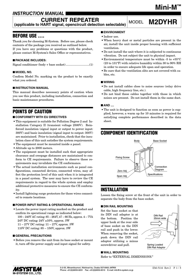 M-system Mini-M M2DYHR instruction manual