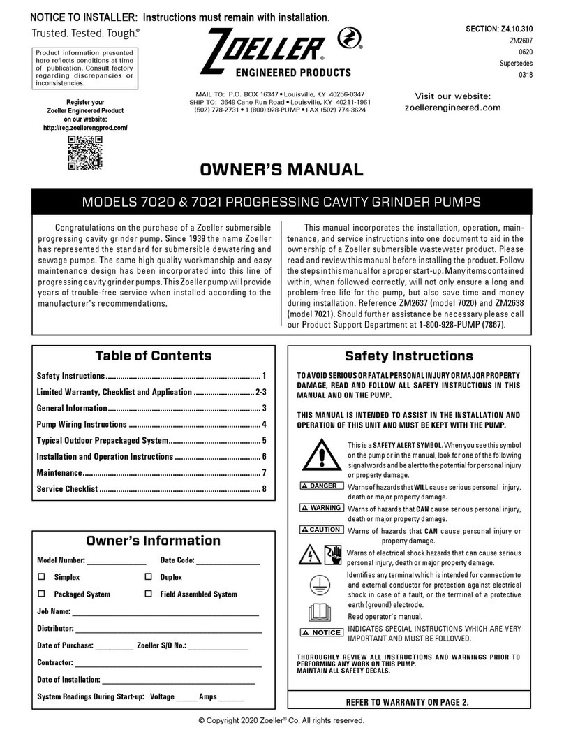 Zoeller 7020 User manual