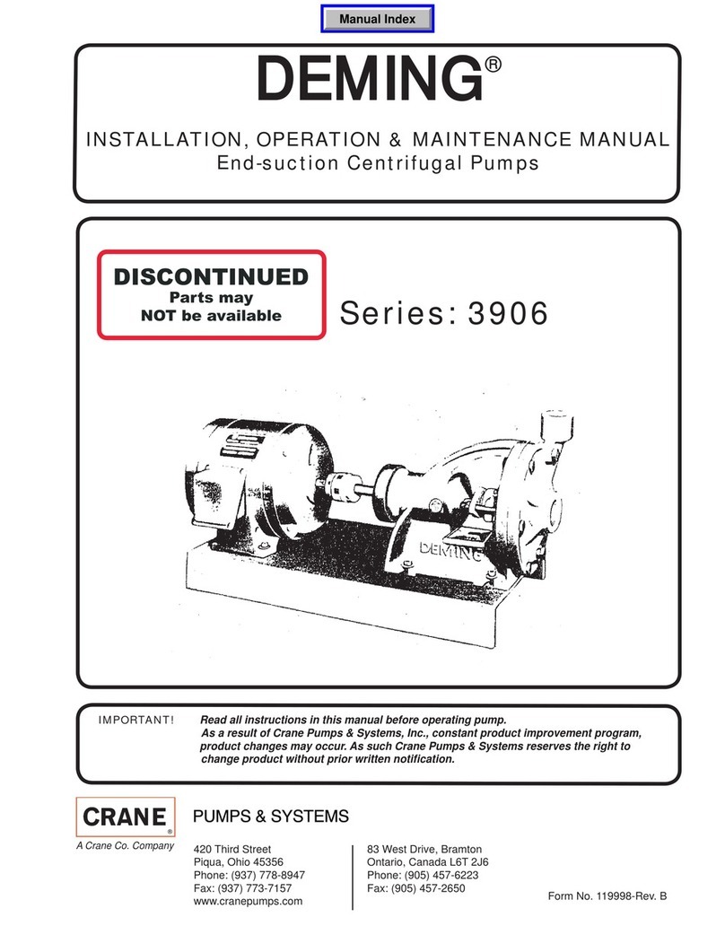 Crane DEMING 3906 Series Instruction manual