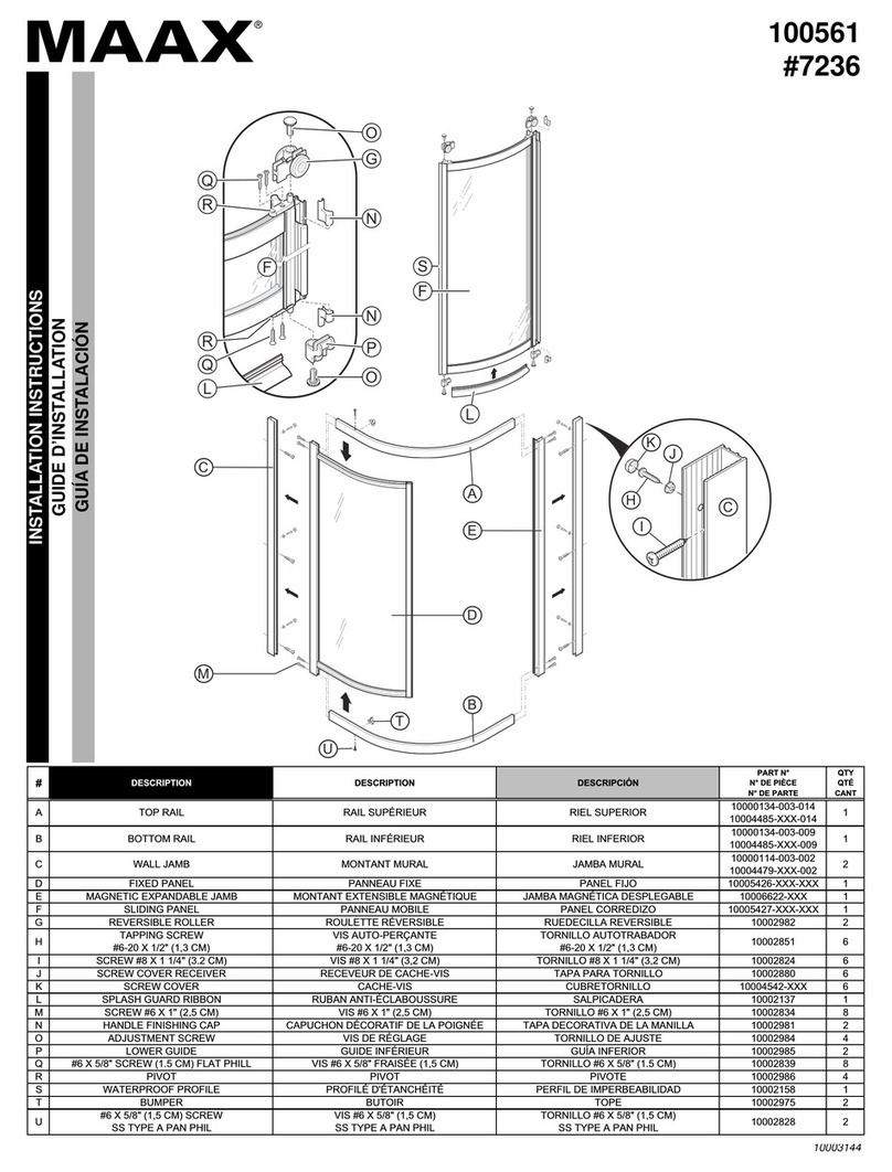 MAAX 100561 installation instructions