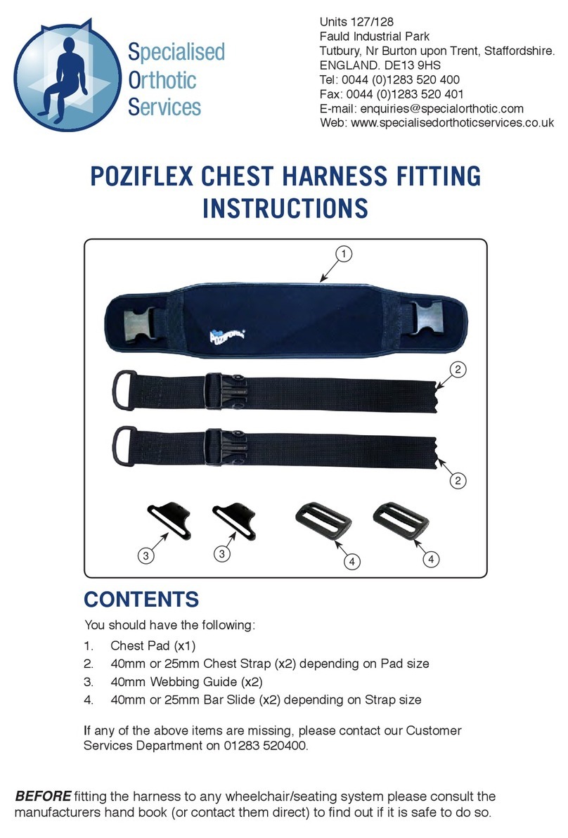 Specialised Orthotic Services POZIFLEX CHEST HARNESS User manual