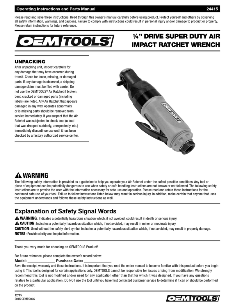 OEM Tools 24415 Operating instructions and parts manual