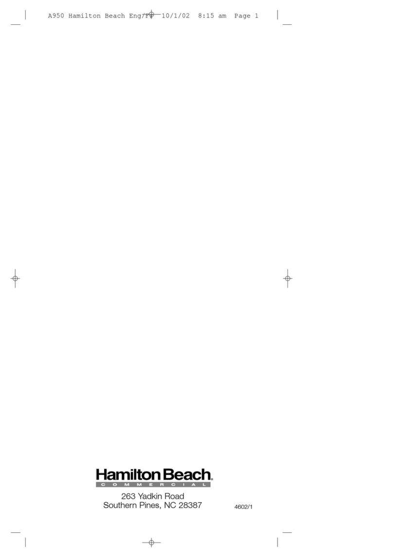 Hamilton Beach A950 User manual