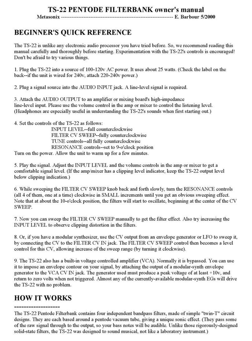 METASONIX TS-22 owner's manual