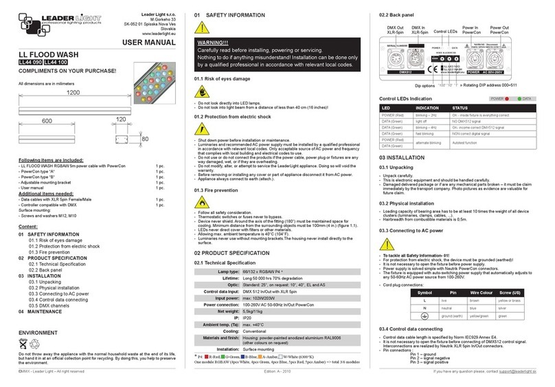 Leader Light LL FLOOD WASH user manual