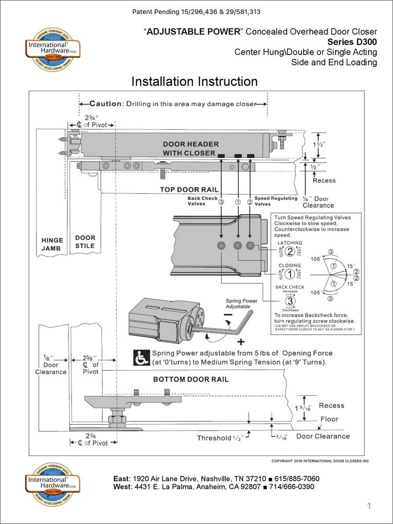 International Door Closers ADJUSTABLE POWER D300 Series Installation instruction