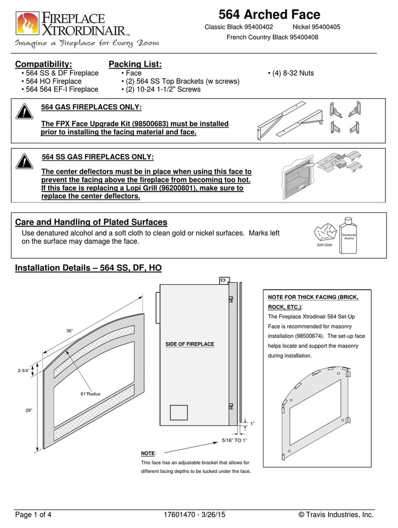 FireplaceXtrordinair 564 Arched Face User manual