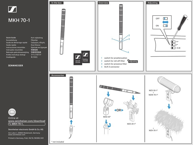 Sennheiser MKH 70-1 User manual Sennheiser MKH 70-1 User manual