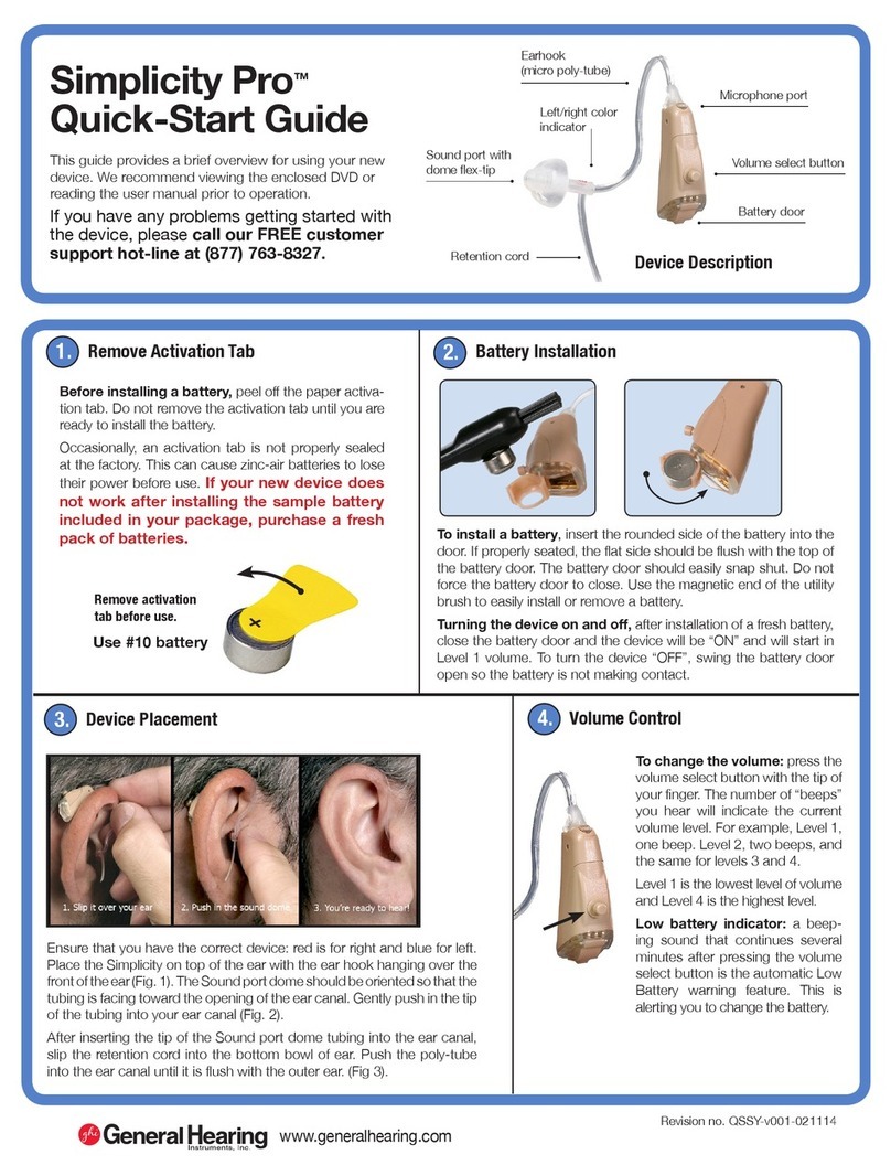 General Hearing Simplicity Pro quick start guide