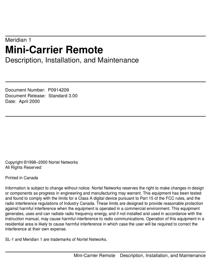 Nortel Meridian 1 Mini-Carrier Remote Description, installation, and maintenance