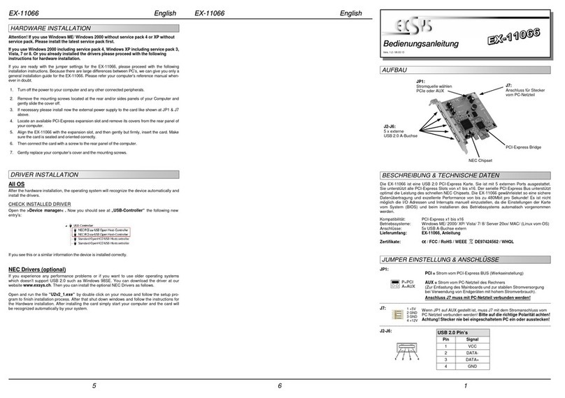 Exsys EX-11066 User manual Exsys EX-11066 User manual