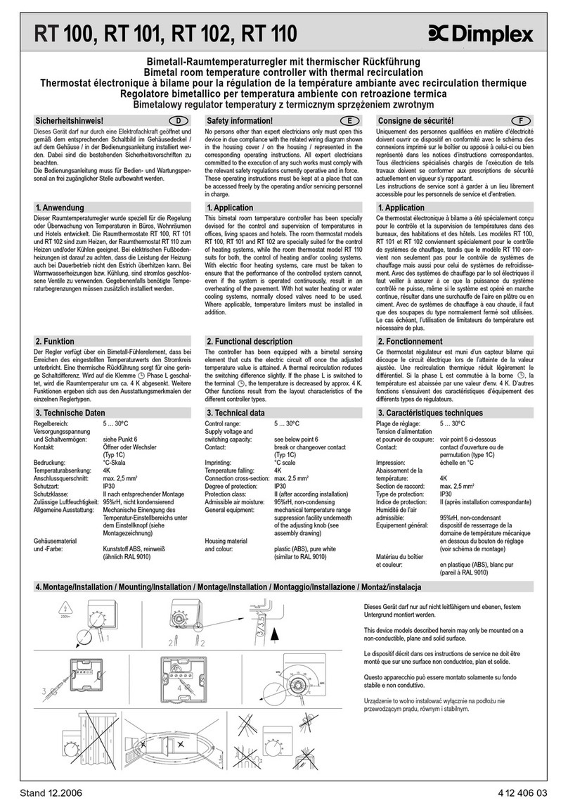 Dimplex RT 100 User manual