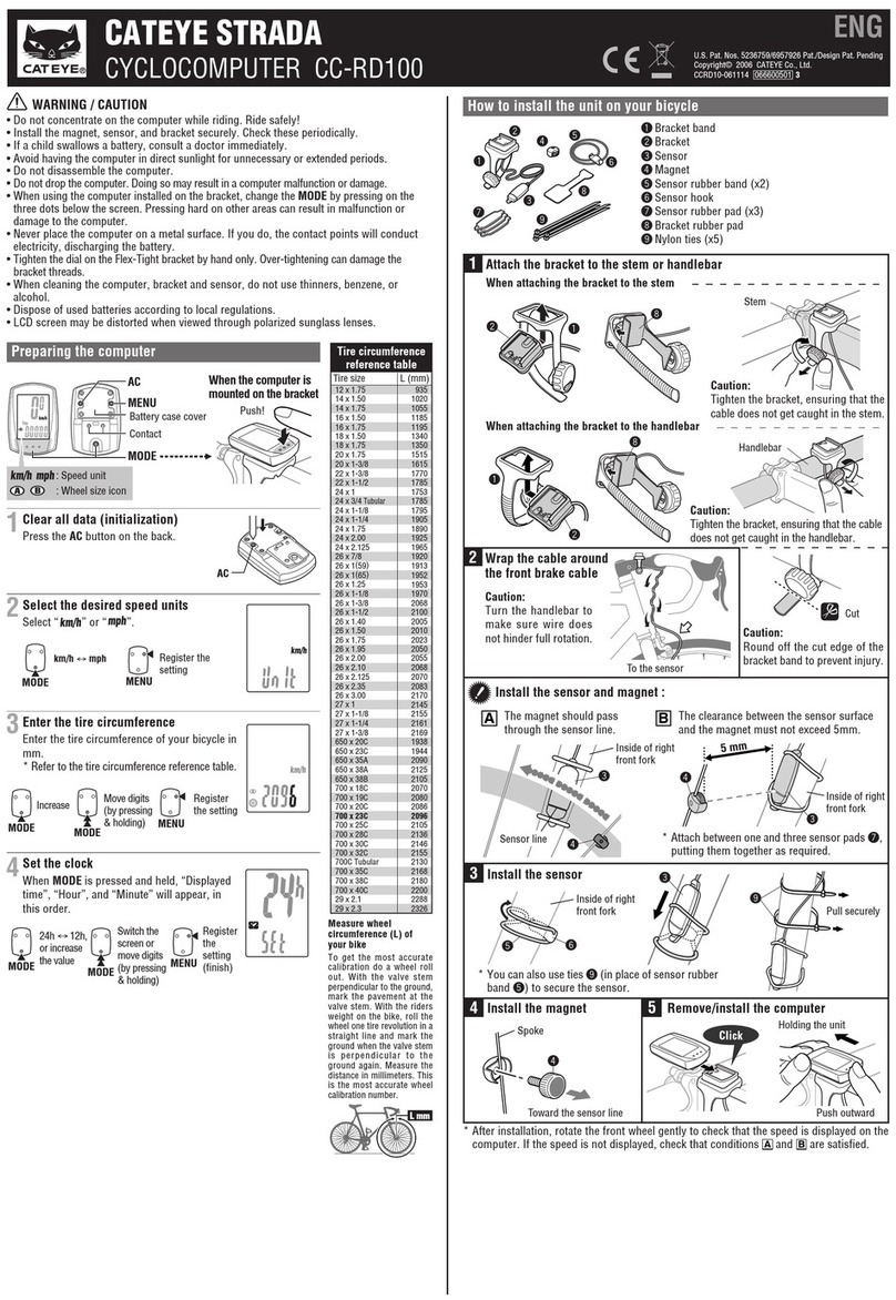 Cateye STRADA quick start guide