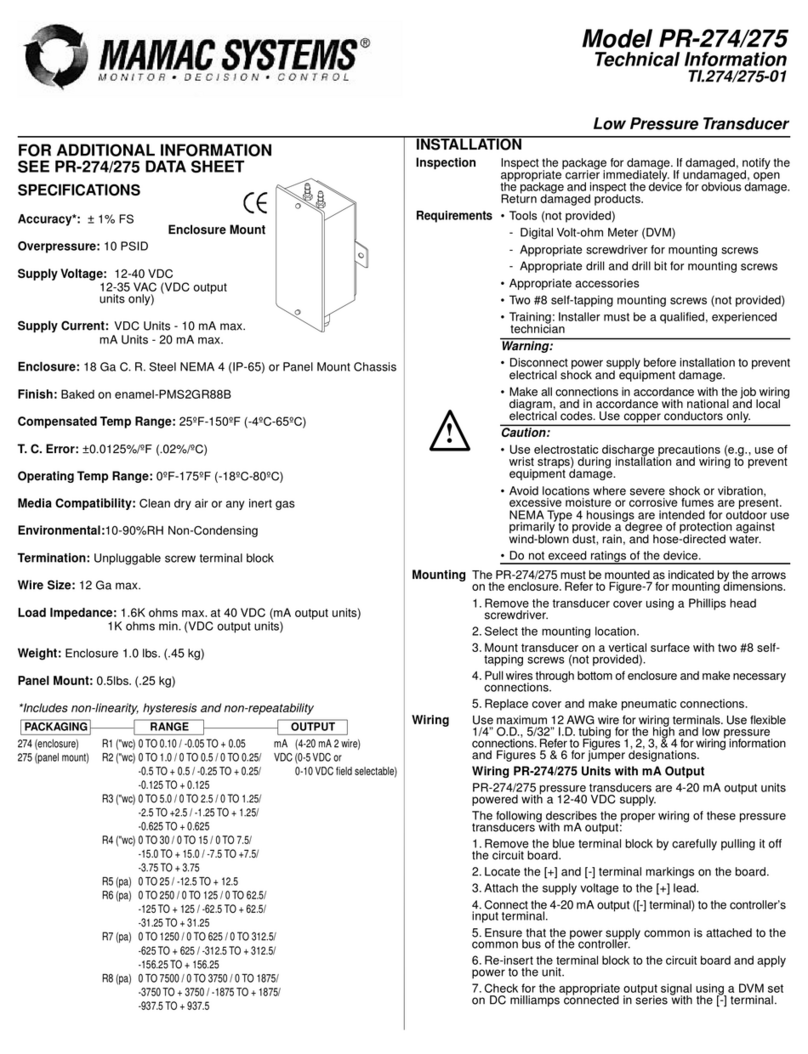 MAMAC SYSTEMS PR-274 technical information