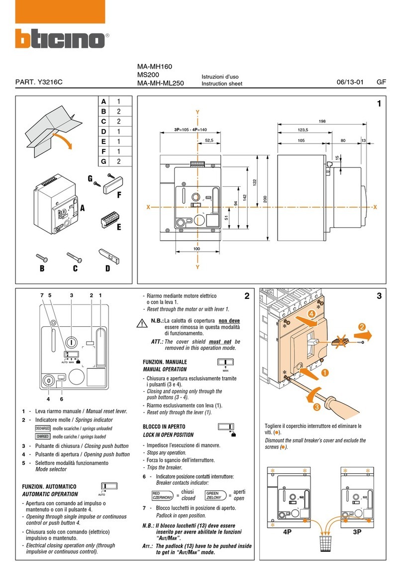 Bticino MA-MH160 User manual Bticino MA-MH160 User manual