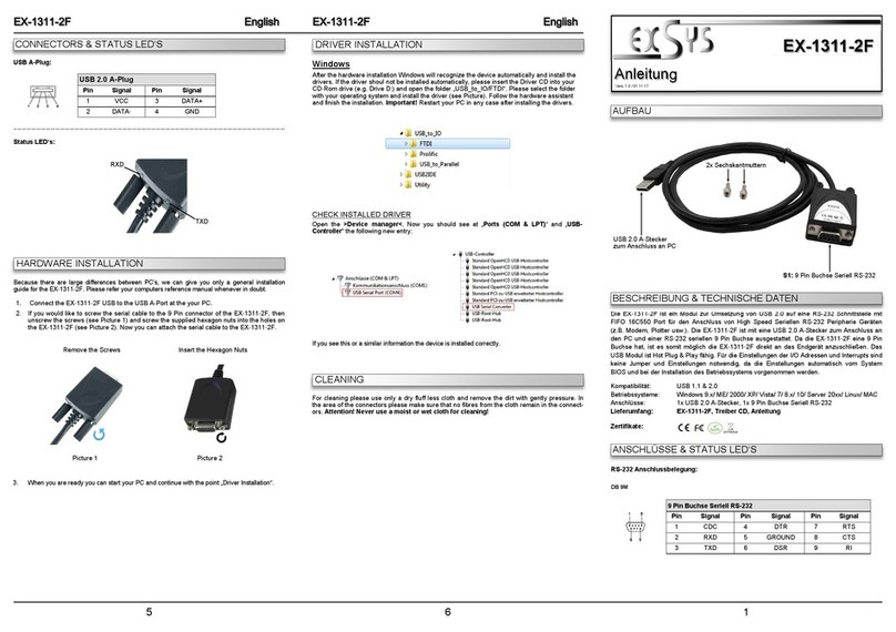Exsys EX-1311-2F manual