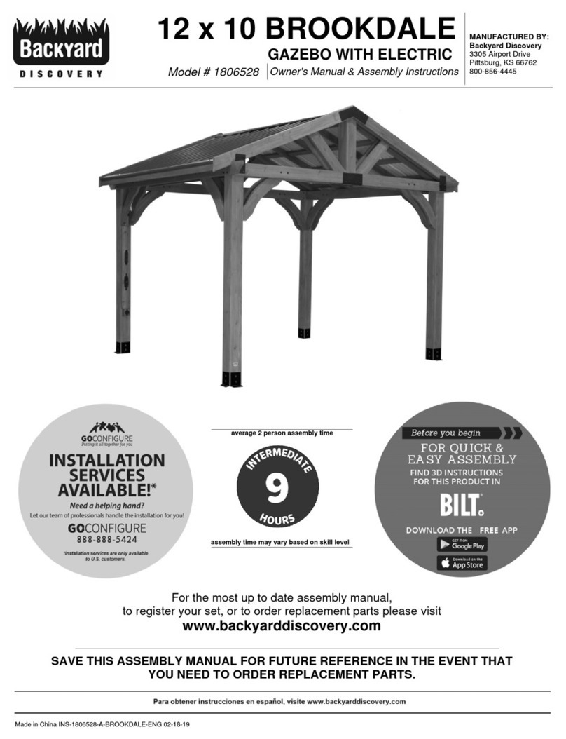 Backyard Discovery 12 x 10 BROOKDALE Owner's manual & assembly instructions