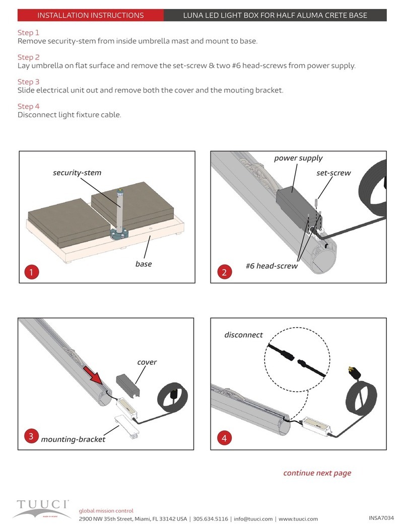 Tuuci LUNA LED LIGHT BOX installation instructions