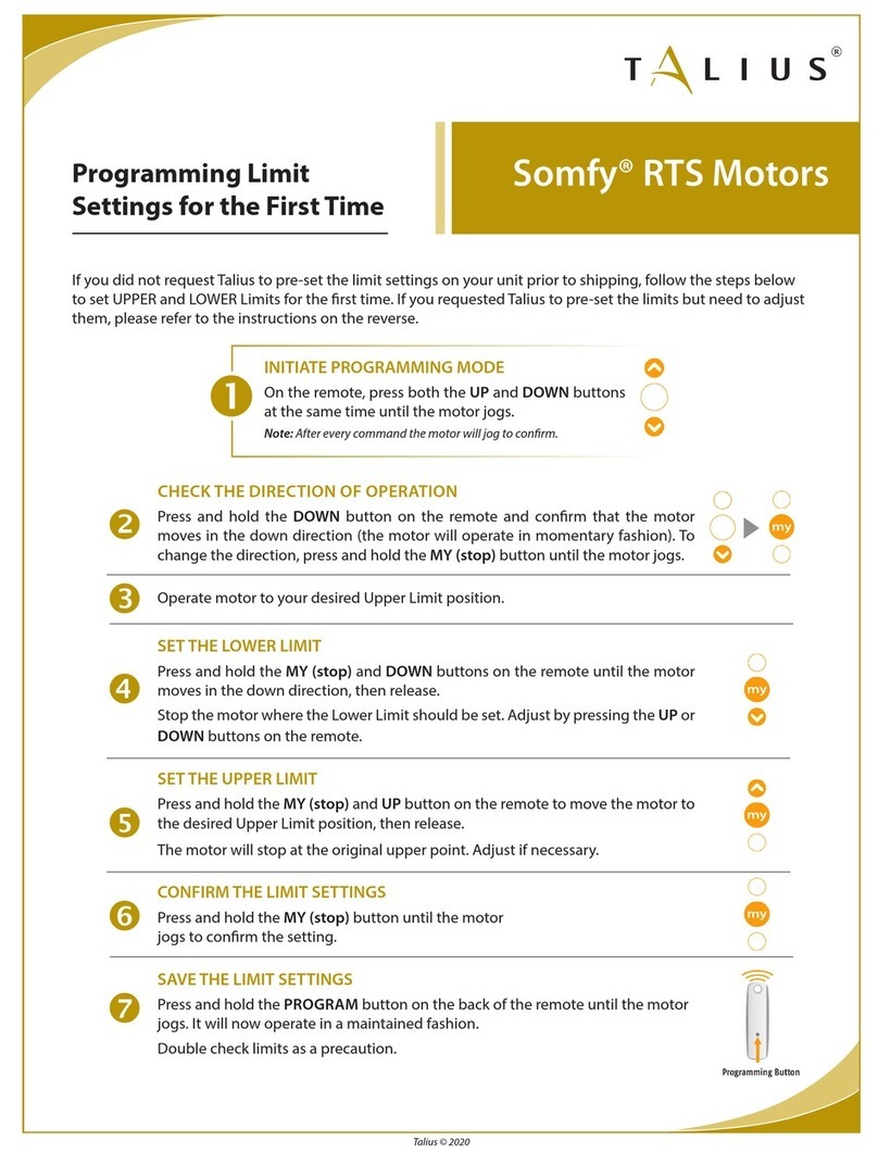 Talius Somfy RTS quick start guide