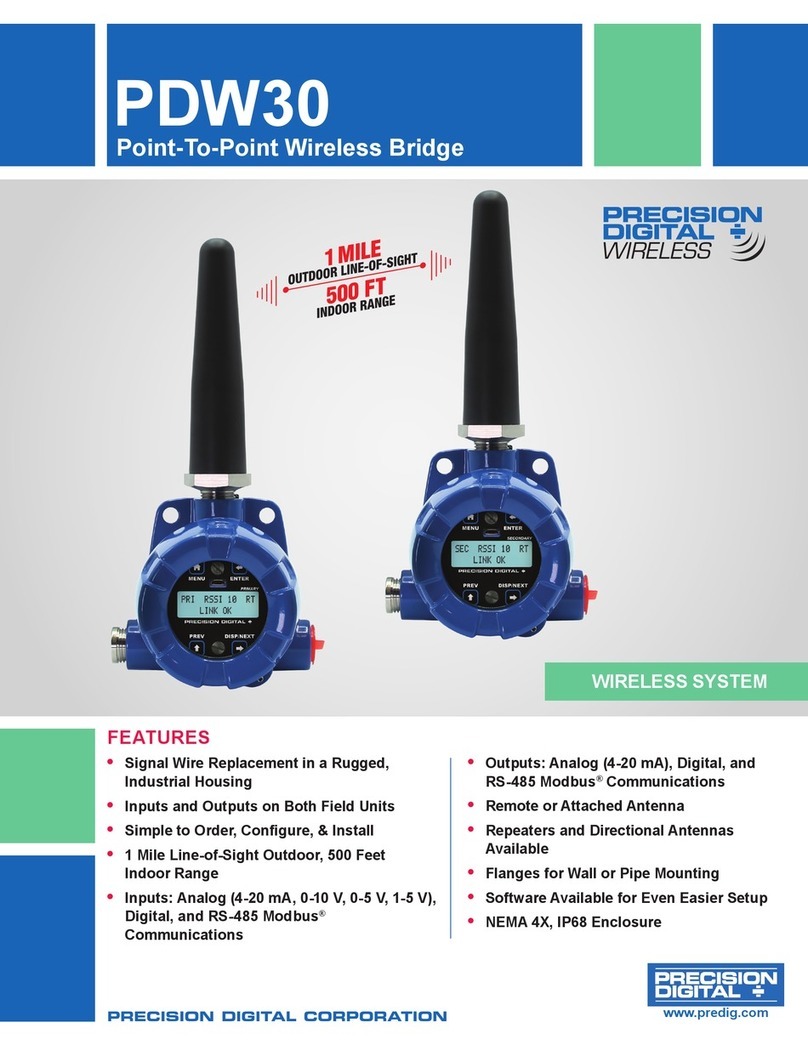 Precision Digital Corporation PDW30 quick start guide Precision Digital Corporation PDW30 quick start guide