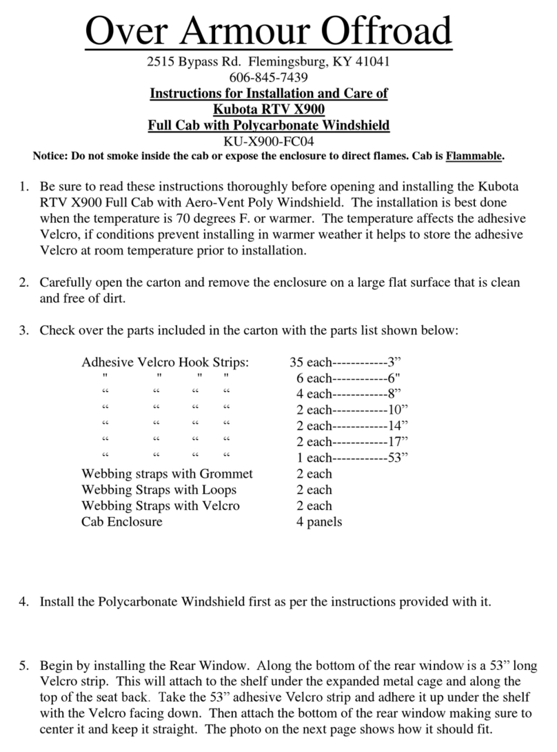 Over Armour Offroad KU-X900-FC04 Instructions for Installation and Care Over Armour Offroad KU-X900-FC04 Instructions for Installation and Care