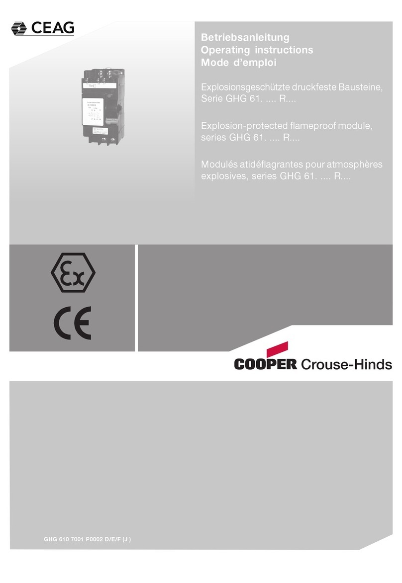 Cooper Crouse-Hinds CEAG GHG 61 R Series operating instructions