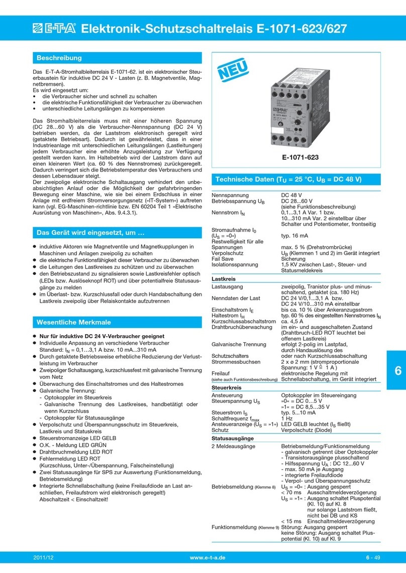 E-T-A E-1071-623 User manual